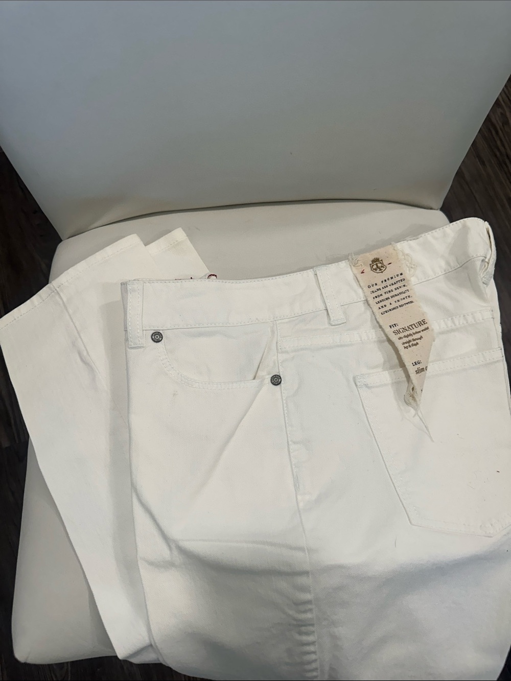Talbots Signature White Slim Leg White Jeans